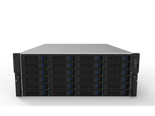 24 intercambios calientes de la caja del servidor de la bahía, caja montada en rack del servidor 4U con 24 bahías de impulsión Caliente-intercambiables de SATA/SAS